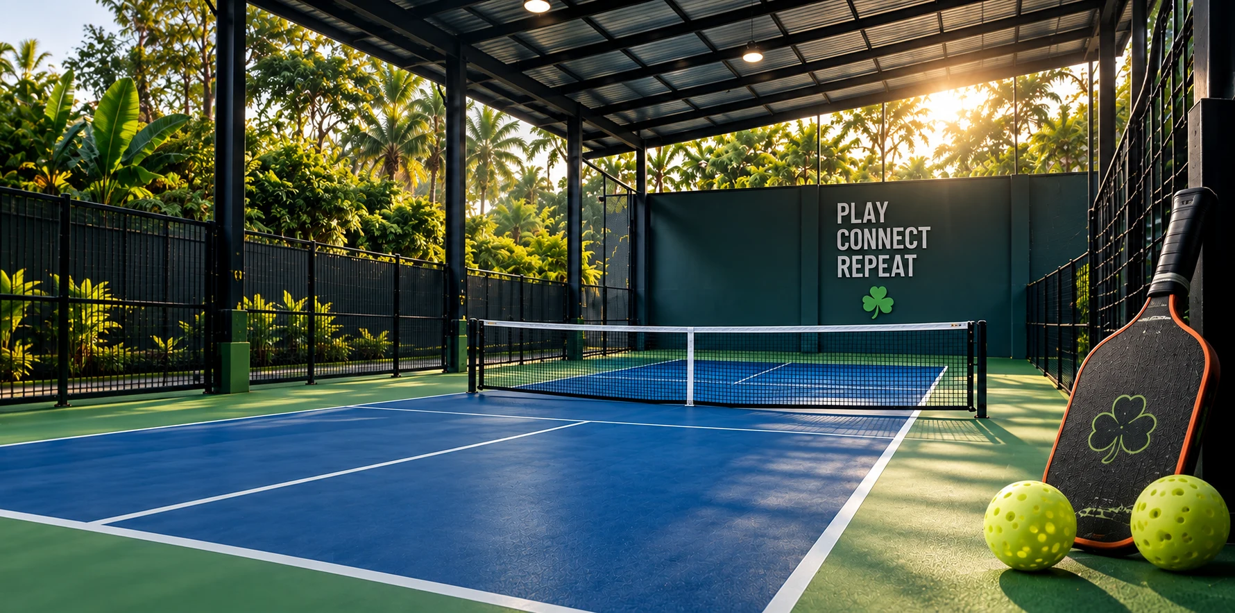Covered pickleball court